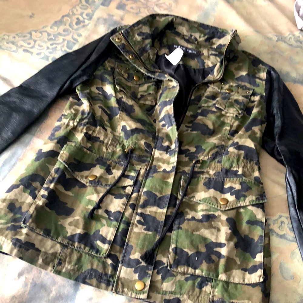 Camo faux leather jacket